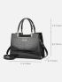 Crocodile Embossed Handbag, Women's Elegant Artificial Leather Zipper Shoulder Bag With Adjustable Strap