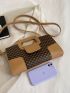 Colorblock Square Bag  Geometric Pattern Elegant