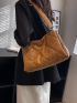 Quilted Detail Flap Square Bag