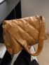 Quilted Detail Flap Square Bag