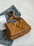 Quilted Detail Flap Square Bag