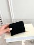 Minimalist Fuzzy Zipper Around Small Wallet