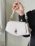 Metal Lock Flap Chain Square Bag