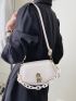 Metal Lock Flap Chain Square Bag