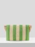 Two Tone Fringe Trim Straw Bag