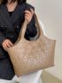 Quilted Shoulder Tote Bag With Square Bag, Best Work Bag For Women