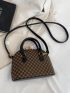 Geometric Pattern Zipper Dome Bag