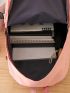 4pcs Release Buckle & Letter Patch Decor Functional Backpack Set