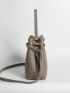Litchi Pattern Bucket Handbag, Women's Solid Color Crossbody Bag, Casual Shoulder Purse With Inner Pouch