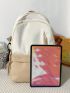 Letter Patch Decor Functional Backpack With Bag Charm