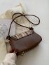 Plaid Pattern Flap Square Bag