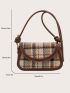 Plaid Pattern Flap Square Bag