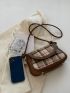 Plaid Pattern Flap Square Bag