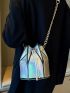 Mini Holographic Chain Bucket Bag