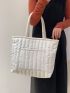Quilted Detail Shoulder Tote Bag