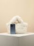 Minimalist Double Handle Fuzzy Square Bag
