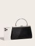 Glitter Pleated Detail Square Bag, Perfect Bride Purse For Wedding, Prom & Party Events