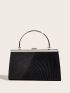 Glitter Pleated Detail Square Bag, Perfect Bride Purse For Wedding, Prom & Party Events
