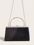 Glitter Pleated Detail Square Bag, Perfect Bride Purse For Wedding, Prom & Party Events