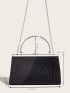 Glitter Pleated Detail Square Bag, Perfect Bride Purse For Wedding, Prom & Party Events