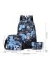 3pcs Letter Graphic Functional Backpack Set