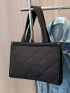 Minimalist Quilted Pattern Shoulder Tote Bag