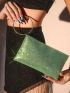 Glitter Decor Ring Handle Glitter Square Bag