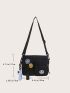 Mini Badge Decor Square Bag With Bag Charm