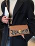 Leopard Pattern Flap Square Bag