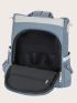 Patch Detail Functional Backpack With Pompom Charm