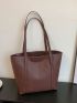 Geometric Embossed Shoulder Tote Bag