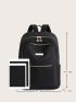 Metal Decor Multi Zipper Functional Backpack