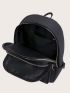 Metal Decor Multi Zipper Functional Backpack