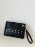 Crocodile Embossed Rhinestone Decor Square Bag