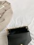 Quilted Pattern Chain Decor Flap Square Bag