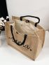 Letter & Heart Pattern Tote Bag, Mothers Day Gift For Mom