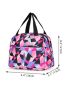 Colorblock Geometric Pattern Letter Patch Backpack