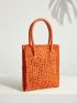 Mini Neon Orange Straw Bag