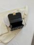 Mini Geometric Embossed Heart Decor Flap Square Bag