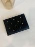 Embossed Detail Studded Decor Small Wallet