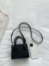Mini Geometric Embossed Square Bag