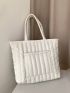 Minimalist Quilted Pattern Shoulder Tote Bag