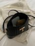 Geometric Embossed Metal Decor Dome Bag