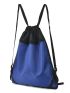 Men Two Tone Large Capacity Drawstring Backpack