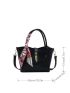 2pcs Twilly Scarf Decor Bucket Bag With Coin Purse