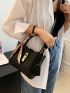2pcs Twilly Scarf Decor Bucket Bag With Coin Purse