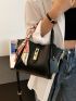 2pcs Twilly Scarf Decor Bucket Bag With Coin Purse