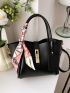 2pcs Twilly Scarf Decor Bucket Bag With Coin Purse