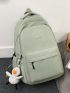 Letter Patch Decor Functional Backpack With Cartoon Charm