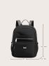 Letter Patch Decor Functional Backpack